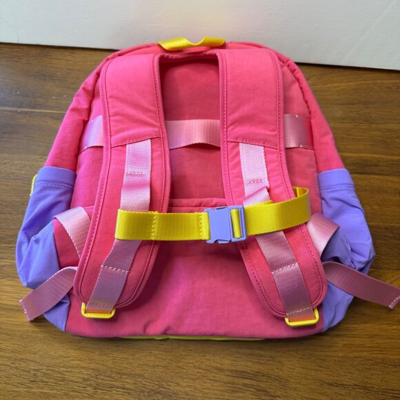 AWAY Kids Backpack Cotton Candy Pink Colorblock Childrens Travel Bag Yellow - Picture 2 of 10